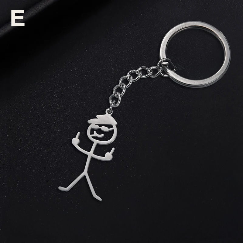 Funny Finger Stickman Keychain