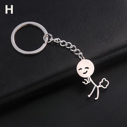 Funny Finger Stickman Keychain