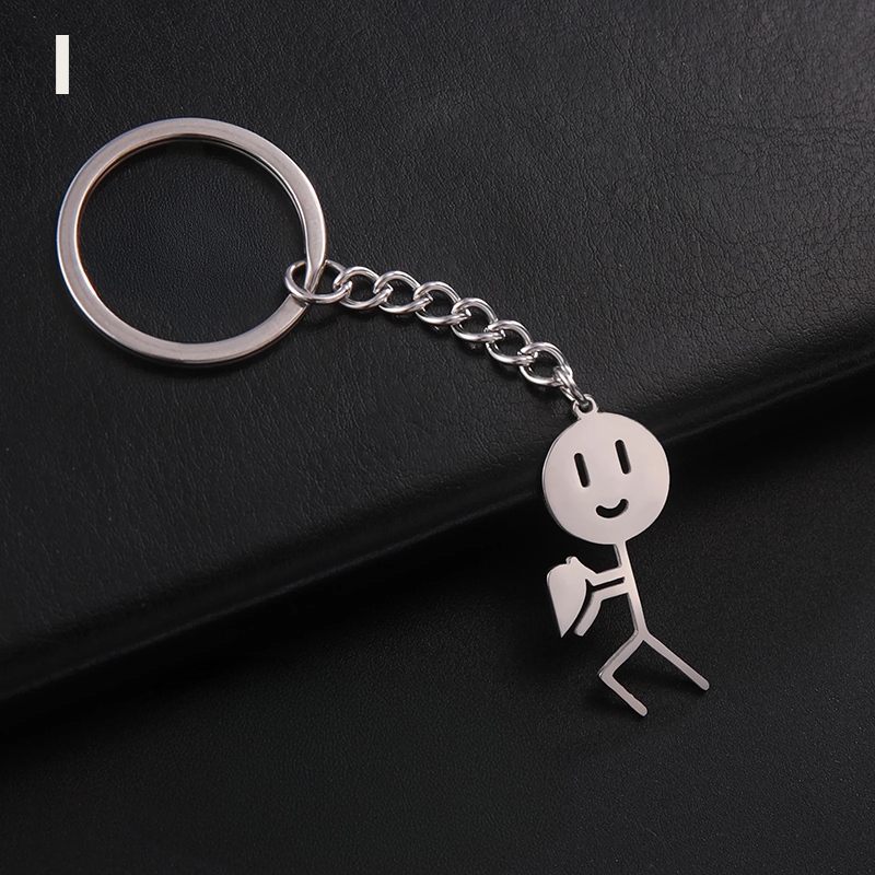 Funny Finger Stickman Keychain