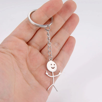 Funny Finger Stickman Keychain