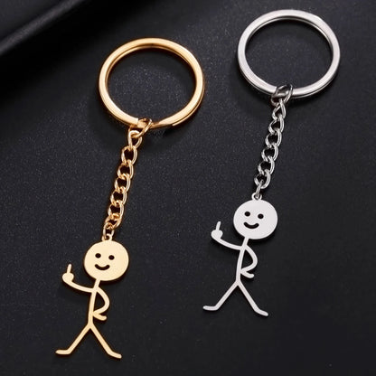 Funny Finger Stickman Keychain